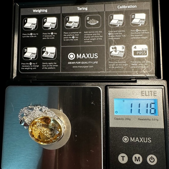 Large Chunky Citrine Sterling Silver Necklace - Picture 8 of 10